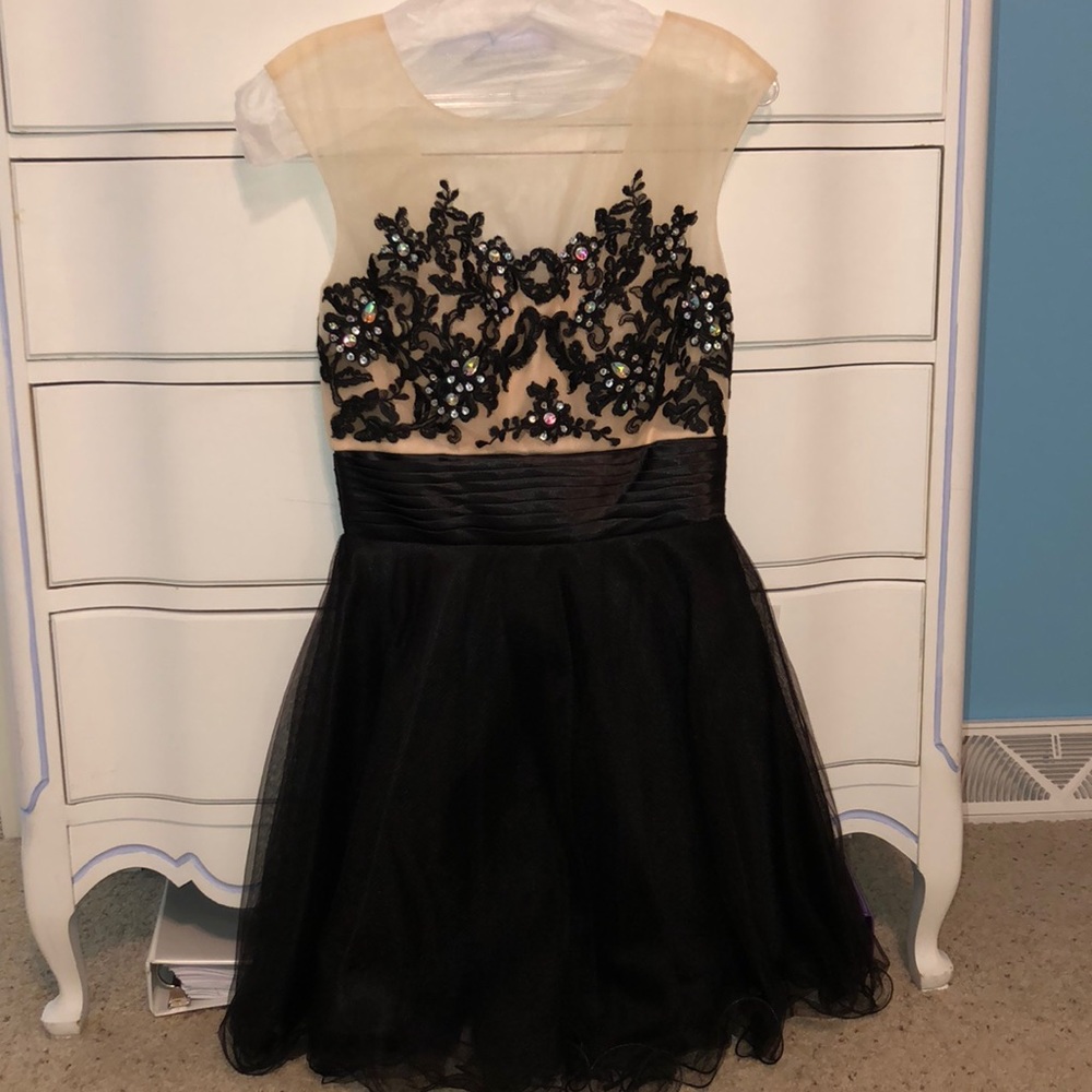Black and Tan Homecoming/Prom/Casual Dress